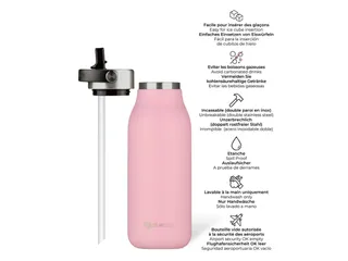 Thermosfles 2.0 Les Artistes Paris 1000ml Magnolia met rietje - 3