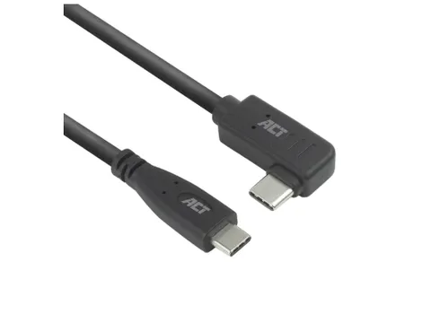 Kabel ACT USB-C standaard naar USB-C hoek 10Gbps 1m