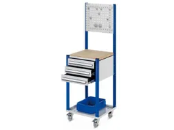 Verrijdbaar Werkstation Hxbxd 1730x500x500mm Met Sleufplaat 3laden