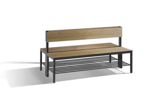 omkleedbank,HxLxD 796x1500x760mm,HPL eiken-sereno,frame staal RAL7021