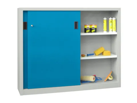 schuifdeurkast,HxBxD 1200x1500x500mm,RAL7035,front RAL5012