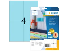 HERMA 4563 Verwijderbare etiketten A4 105x148mm Blauw 80 stuks