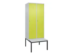 locker met bank,HxBxD 2120x800x815mm,2vak,vak B 400mm,cil.-slot