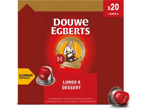 Koffiecups Douwe Egberts Lungo dessert 20 stuks