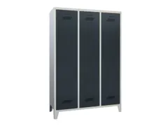 lockerkast,HxBxD 1850x1200x500mm,3vak,RAL7035,front RAL7035