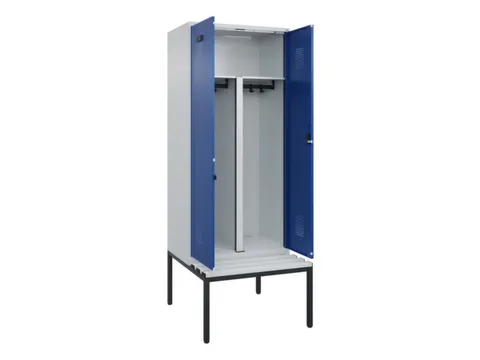 PBM-locker met bank,HxBxD 2120x800x815mm,2vak,vak B 400mm