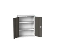 wandkast 1000x800x350mm 2xStalen bodem sokkel Ral 7035 front Ral 7016