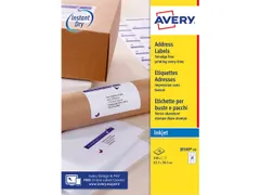 inkjetetiket Avery 63,5x38,1mm wit 10 vel 21 etiketten per vel