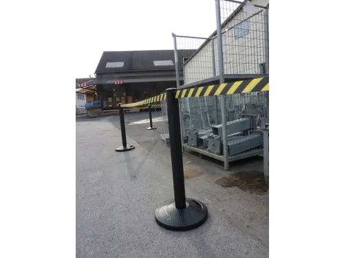Afzetsysteem Paal Pvc HxØ 970x90mm Band Geel/Zwart Paal Zwart