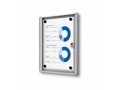 Vergrendelbaar Muurvitrine Magnetisch Economy 1xA4 Zilver