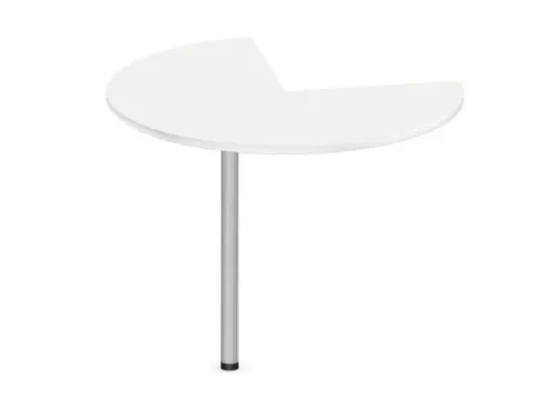 aanbouwtafel,i.h.v.,HxØ 720-840x1000mm,driekwartrond,Bl-wit