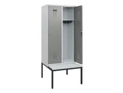 locker met bank,HxBxD 1950x800x815mm,2vak,vak B 400mm,cilinderslot