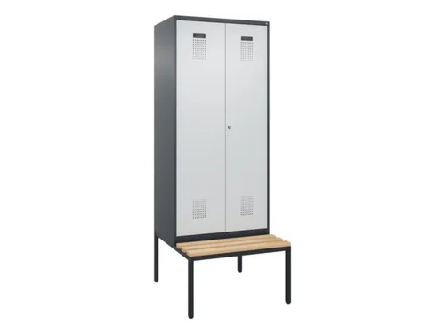 PBM-locker met bank,HxBxD 2120x800x815mm,2vak,vak B 400mm