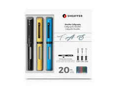 Kalligrafiepen SHEAFFER zwart, blauw,geel maxi penpunt F/M/B