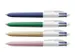 Balpen BIC 4kleuren Wood