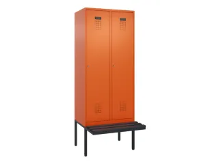 locker met bank,HxBxD 2120x800x815mm,2vak,vak B 400mm,cilinderslot - 2