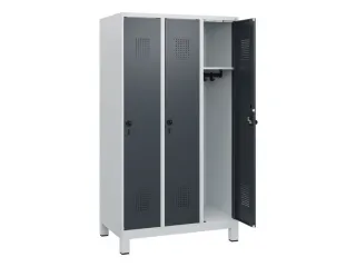 schoollocker,HxBxD 1630x900x500mm,3vak,vak B 300mm,draaigrendel,voeten - 1