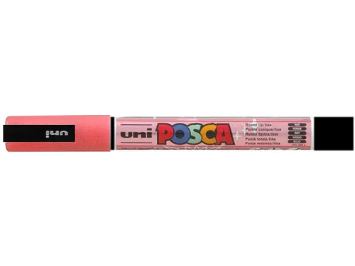 Verfstift Posca PC3M Fijne punt 0,9-1,3mm glitter rood