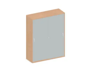 Schuifdeurkast 1540x1200x430mm Romp Beuken Decor Front Lichtgrijs - 1