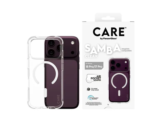 PanzerGlass CARE by Samba Case Transparent w. White MagSafe iPho