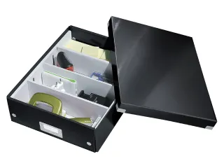 Sorteerbox WOW Click & Store 281x100x370mm zwart 85% gerecycled karton - 1