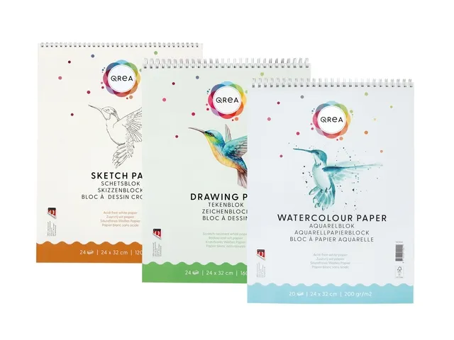 Bloc à croquis Qrea 24x32cm 24 feuilles 120g spirale