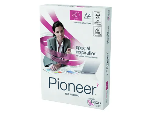 Pioneer office kopieerpapier 4-gaats 80 gram Wit Doos 5x500vel