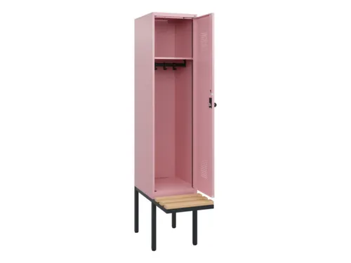 locker met bank,HxBxD 1950x400x815mm,1vak,vak B 400mm,draaigrendel