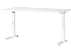 In hoogte verstelbaar bureau,HxBxD 680-910x1400x800mm,blad wit