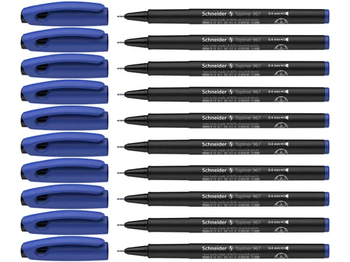 Fineliner Schneider Topliner 967 Blauw 0.4mm