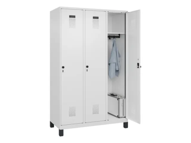 locker,HxBxD 1950x1200x500mm,3vak,vak B 400mm,draaigrendel,voeten