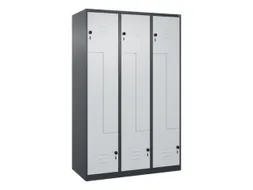 Z-garderobekast,HxBxD 1850x1200x500mm,vak B 200/400mm,draaigrendel