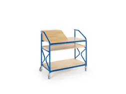 Verrijdbare lessenaar,HxBxD 1240x1230x690mm,m. legborden,klapdeksel
