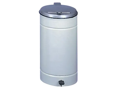 afvalverzamelaar,1x70l,HxØ 700x450mm,klemring,romp staal ijzerglans