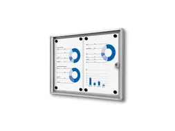 Vitrinebord Quantore voor binnen 2x A4 zilver