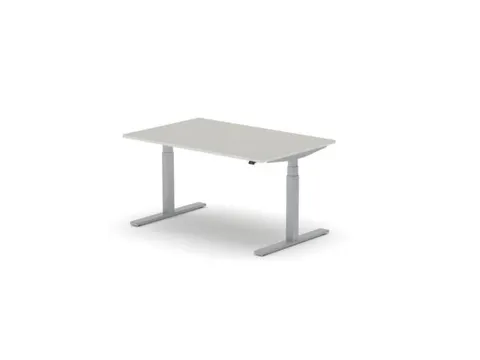 Elektrisch ihv bureau,HxBxD 650-1310x1400x900mm,blad lichtgrijs