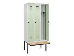locker met bank,voor scheiding van kleding,HxBxD 2120x900x815mm,3vak