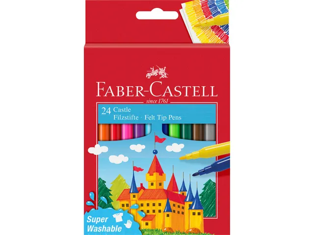 Viltstift Faber-Castell 24 stuks karton etui assorti