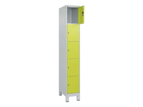 lockerkast,HxBxD 1950x300x500mm,1x5vakken,vak B 300mm,cil.-slot,voeten