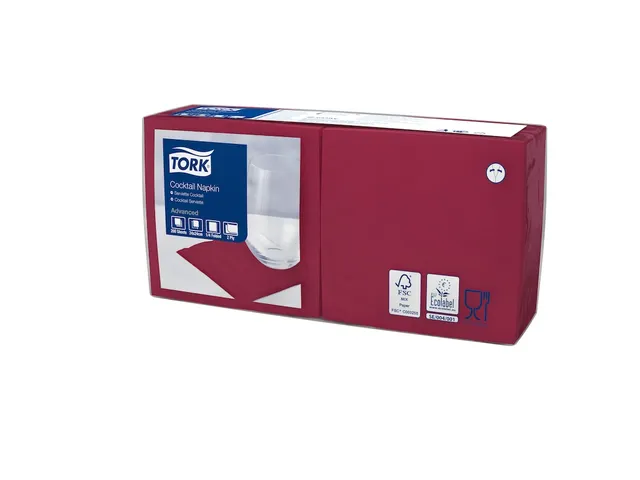 Tork 477824 Cocktailservet Advanced Bordeaux 24x24cm