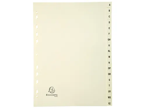 Tabbladen karton 155 g 18 tabs A-Z ivoor