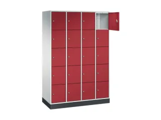 lockerkast,RAL 7035/RAL 3003,HxBxD 1950x1220x500mm,4x5vakken,cil.-slot - 1