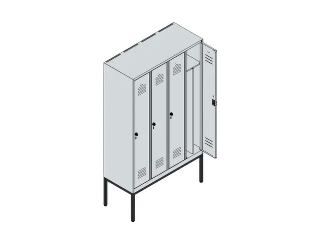 locker voor scheiding van kleding,HxBxD 2120x1200x500mm,4vak