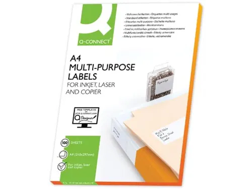 Q-Connect Multi-purpose etiketten A4 38,1x21,2mm Wit 6500 stuks