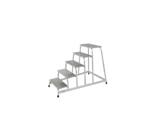 Montagetrap Aluminium H 1 0M 5Treden Incl. Platform Treden Traanplaat - 3