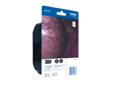 Brother LC1220BKBP2DR, Zwart, Inkt op pigmentbasis, 2 stuk(s), 300 pag