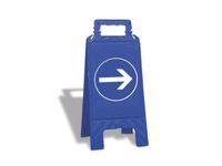 gebodsbord Pijl vloeropsteller kunststof blauw HxBxD 600x275x270mm