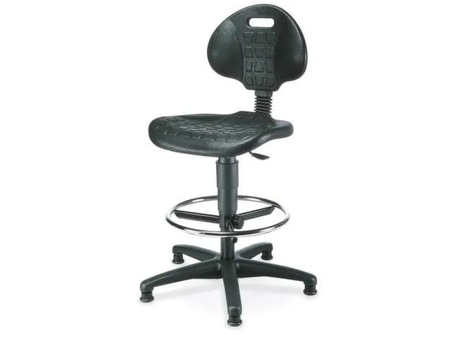 Topstar Werkstoel, zitting PU-schuim zwart met glijders