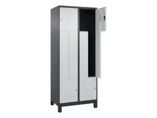 Z-garderobekast,HxBxD 1950x800x500mm,vak B 200/400mm,cil.-slot,voeten - 2