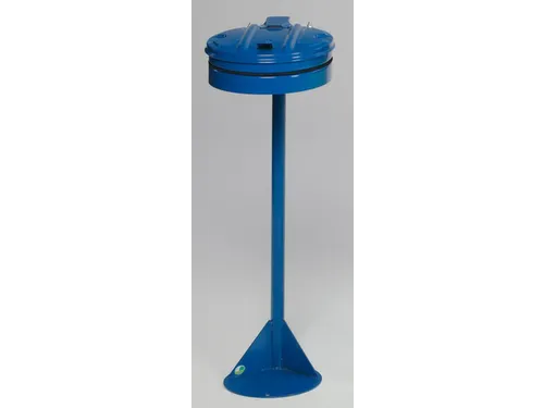 Afvalverzamelaar 120 Liter Staander Plaatstaal Met Deksel Blauw